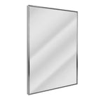 22" x 34" Spectrum Brushed Mirror Nickel - Head West: Modern Rectangular, Wall-Mounted, Metal Frame