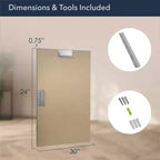 Miroir brossé nickel 22 po x 34 po - : Moderne, rectangulaire, mural, cadre en métal