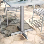 Pied en X pour table de restaurant, 56 x 56 cm, avec colonne de 7,6 cm de diamètre, hauteur standard