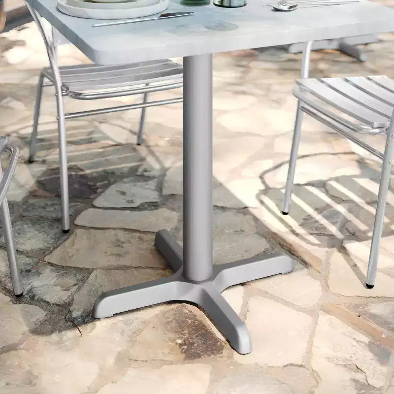 22'' x 22'' Restaurant Table X-Base with 3'' Dia. Table Height Column