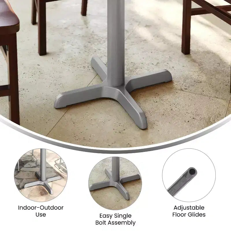 22'' x 22'' Restaurant Table X-Base with 3'' Dia. Table Height Column