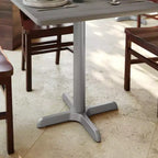 Pied en X pour table de restaurant, 56 x 56 cm, avec colonne de 7,6 cm de diamètre, hauteur standard