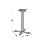 Pied en X pour table de restaurant, 56 x 56 cm, avec colonne de 7,6 cm de diamètre, hauteur standard