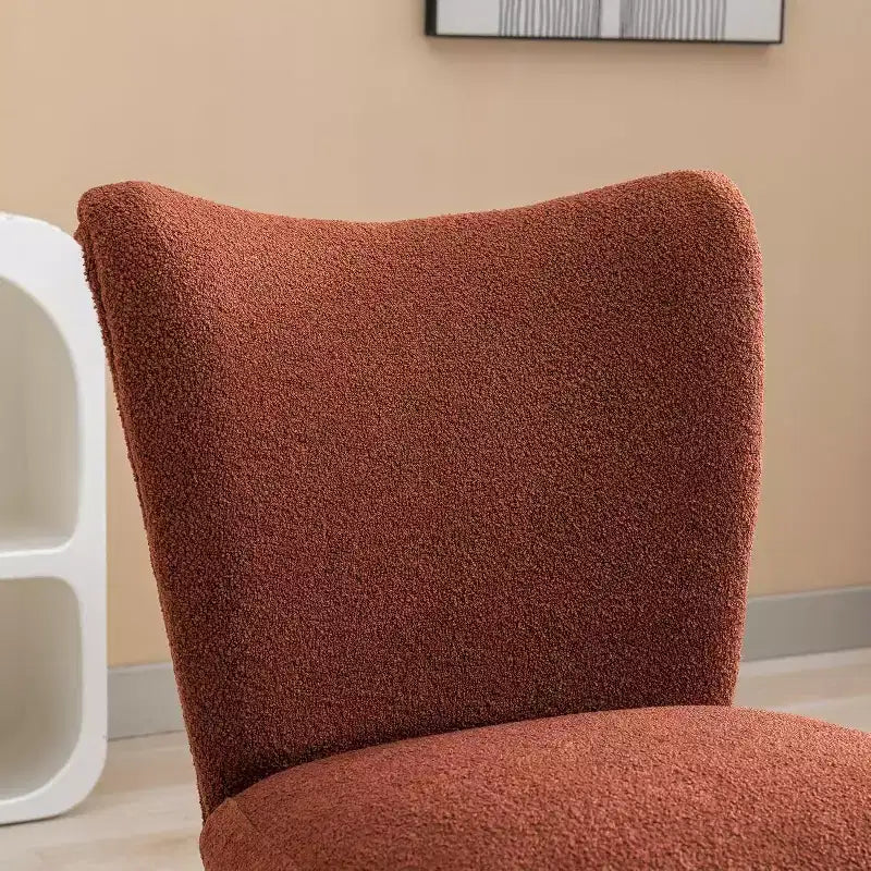 Modern Armless Accent Chair, Upholstered Side Chair with Wooden Legs for Living Room, Bedroom, Office, Hotel