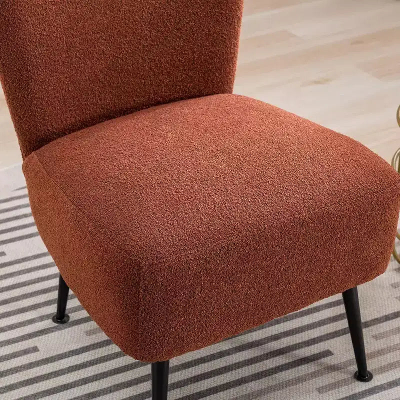 Modern Armless Accent Chair, Upholstered Side Chair with Wooden Legs for Living Room, Bedroom, Office, Hotel