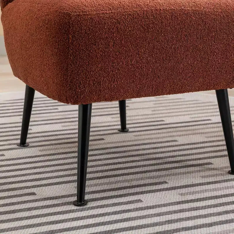 Modern Armless Accent Chair, Upholstered Side Chair with Wooden Legs for Living Room, Bedroom, Office, Hotel