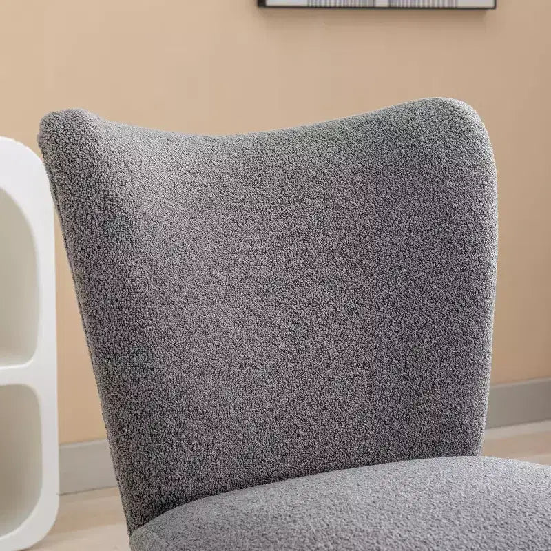 Modern Armless Accent Chair, Upholstered Side Chair with Wooden Legs for Living Room, Bedroom, Office, Hotel