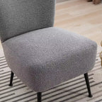 Chaise d'appoint moderne sans accoudoirs, chaise d'appoint rembourrée avec pieds en bois pour salon, chambre, bureau, hôtel
