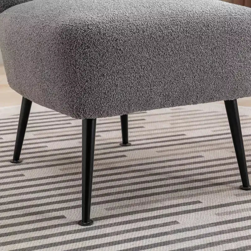 Modern Armless Accent Chair, Upholstered Side Chair with Wooden Legs for Living Room, Bedroom, Office, Hotel