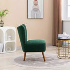 Chaise d'appoint moderne sans accoudoirs, chaise d'appoint rembourrée avec pieds en bois pour salon, chambre, bureau, hôtel