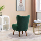 Chaise d'appoint moderne sans accoudoirs, chaise d'appoint rembourrée avec pieds en bois pour salon, chambre, bureau, hôtel
