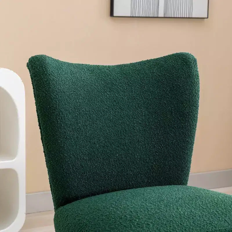 Modern Armless Accent Chair, Upholstered Side Chair with Wooden Legs for Living Room, Bedroom, Office, Hotel