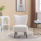 Chaise d'appoint moderne sans accoudoirs, chaise d'appoint rembourrée avec pieds en bois pour salon, chambre, bureau, hôtel