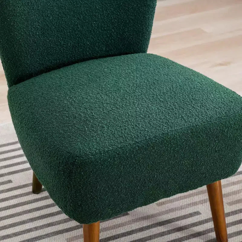 Modern Armless Accent Chair, Upholstered Side Chair with Wooden Legs for Living Room, Bedroom, Office, Hotel