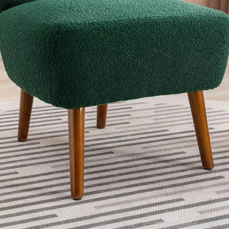 Modern Armless Accent Chair, Upholstered Side Chair with Wooden Legs for Living Room, Bedroom, Office, Hotel