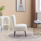 Chaise d'appoint moderne sans accoudoirs, chaise d'appoint rembourrée avec pieds en bois pour salon, chambre, bureau, hôtel
