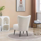 Chaise d'appoint moderne sans accoudoirs, chaise d'appoint rembourrée avec pieds en bois pour salon, chambre, bureau, hôtel