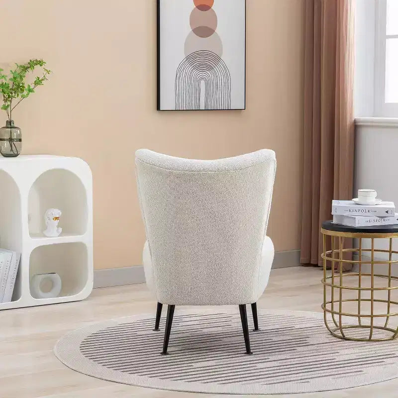 Modern Armless Accent Chair, Upholstered Side Chair with Wooden Legs for Living Room, Bedroom, Office, Hotel
