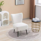 Acekool Modern Armless Accent Chair, Upholstered Side Chair with Wooden Legs for Living Room, Bedroom, Office, Hotel