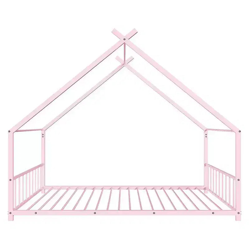 Twin Size Montessori Floor Bed Metal House Bed Frame For Kids