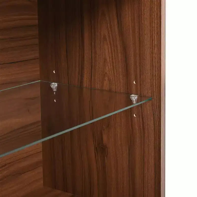 Closet Island with 6 Drawers, Dresser with Glass Display Top & Open Shelves, Jewelry Storage Vanity Island Display Cabinet