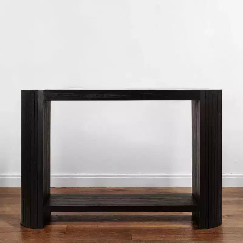 Modern Black Rounded-Edge Console Table