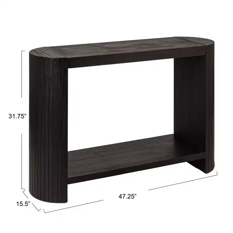 Modern Black Rounded-Edge Console Table