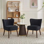 Fauteuil d'appoint moderne en velours avec pieds en bois, chaise longue sans accoudoirs pour salon, chambre à coucher, siège rembourré doux, supporte 136 kg