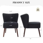 Fauteuil d'appoint moderne en velours avec pieds en bois, chaise longue sans accoudoirs pour salon, chambre à coucher, siège rembourré doux, supporte 136 kg