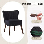 Fauteuil d'appoint moderne en velours avec pieds en bois, chaise longue sans accoudoirs pour salon, chambre à coucher, siège rembourré doux, supporte 136 kg