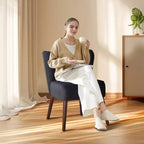 Fauteuil d'appoint moderne en velours avec pieds en bois, chaise longue sans accoudoirs pour salon, chambre à coucher, siège rembourré doux, supporte 136 kg