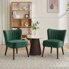 Fauteuil d'appoint moderne en velours avec pieds en bois, chaise longue sans accoudoirs pour salon, chambre à coucher, siège rembourré doux, supporte 136 kg