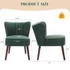 Fauteuil d'appoint moderne en velours avec pieds en bois, chaise longue sans accoudoirs pour salon, chambre à coucher, siège rembourré doux, supporte 136 kg