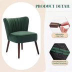 Fauteuil d'appoint moderne en velours avec pieds en bois, chaise longue sans accoudoirs pour salon, chambre à coucher, siège rembourré doux, supporte 136 kg