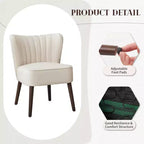 Fauteuil d'appoint moderne en velours avec pieds en bois, chaise longue sans accoudoirs pour salon, chambre à coucher, siège rembourré doux, supporte 136 kg