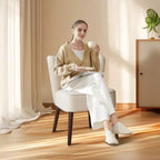 Fauteuil d'appoint moderne en velours avec pieds en bois, chaise longue sans accoudoirs pour salon, chambre à coucher, siège rembourré doux, supporte 136 kg