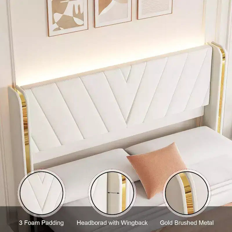 Queen Bed - LED Lights & Storage Drawers