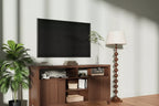 59 inch Textured Tall TV Cabinet for Living Room, Heavy Duty Entertainment Center with Storage, Mid-Century TV Cabinet for 50/55/60/65 Inch TVs