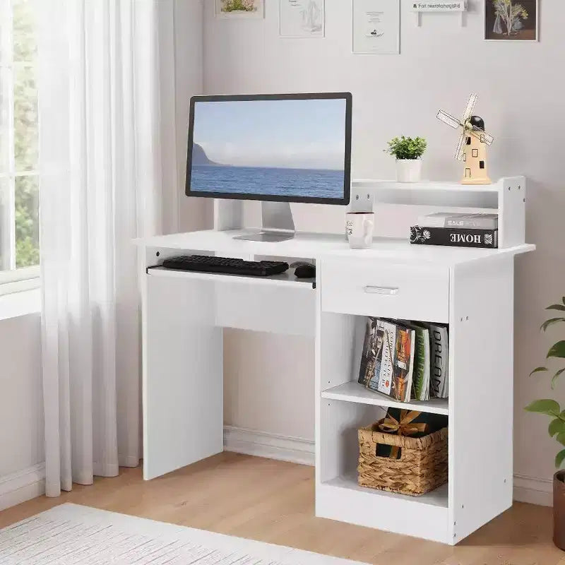 Modern Computer Desk with Storage, Adjustable Shelf for Home Office and Gaming