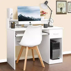 Bureau informatique moderne avec rangements, étagère réglable pour la maison et le jeu