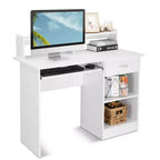 Bureau informatique moderne avec rangements, étagère réglable pour la maison et le jeu