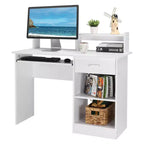 Bureau informatique moderne avec rangements, étagère réglable pour la maison et le jeu
