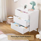 Commode Moderne à 3 Tiroirs - Grand Meuble de Rangement pour Chambre et Salon