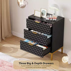 Commode Moderne à 3 Tiroirs - Grand Meuble de Rangement pour Chambre et Salon