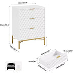 Commode Moderne à 3 Tiroirs - Grand Meuble de Rangement pour Chambre et Salon