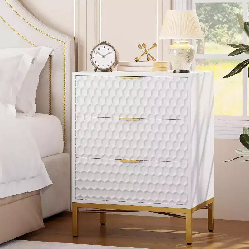 3-Drawer Modern Dresser - Wide Top Storage Chest for Bedroom & Living Room