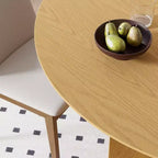 Table à manger ronde en bois massif de 52 x 52 avec finition naturelle et pieds arqués élégants pour salles à manger et cuisines modernes