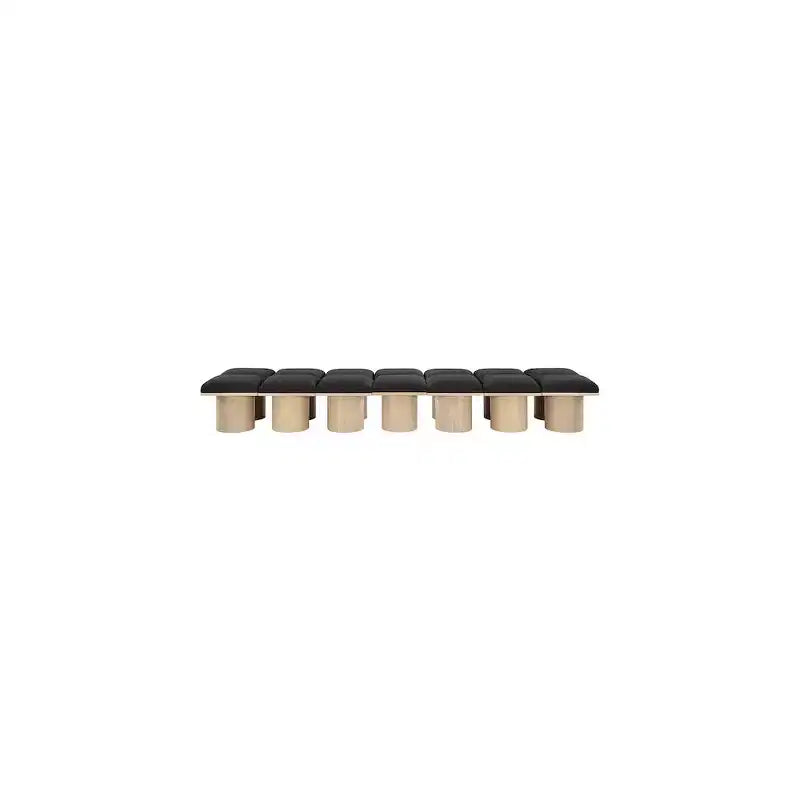 Black Boucle Fabric Bench