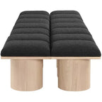 Banc en tissu bouclé noir