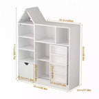 43.7 Organiseur de rangement de jouets et étagère pour enfants, coffre à jouets avec tiroirs et compartiments amovibles, rangement au sol pour salle de jeux, chambre d'enfant, salle de classe, blanc